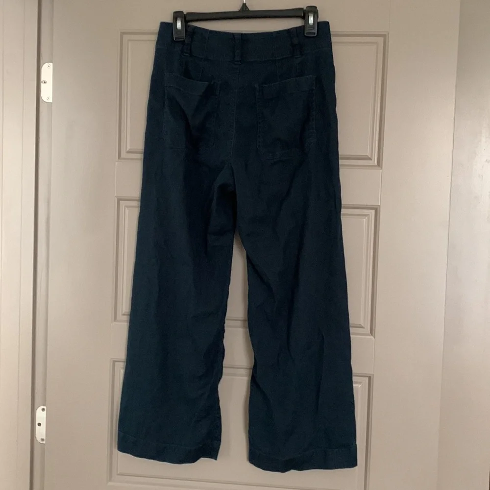 MAEVE CROPPED LINEN FLARE PANT “THE COLETTE” WIDE LEG ANTHROPOLOGIE 4_6